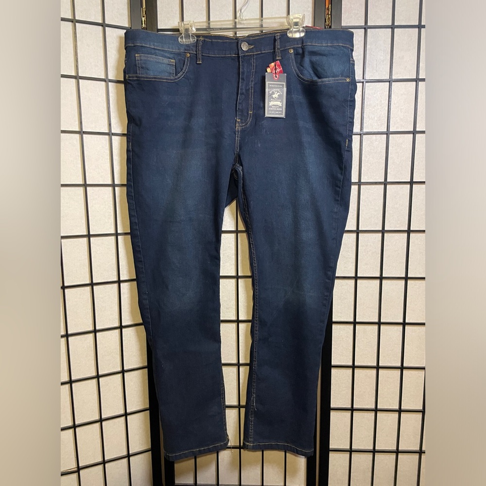 NWT Beverly Hills Polo Club Jeans Men's 44x32 Modern Stretch Denim Dark Blue